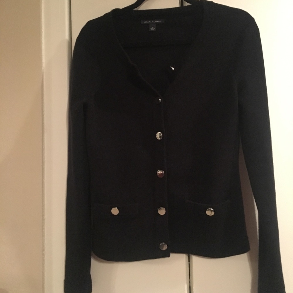 Banana Republic black button-up Cardigan Sweater